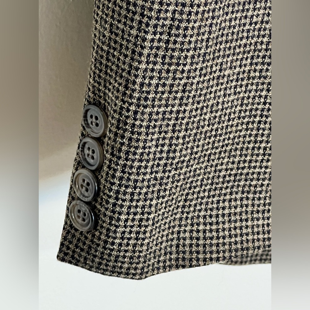 Haggar Vintage Men's Blazer Jacket Size 44L Brown Tweed Wool Blend Sport Coat - Picture 5 of 13